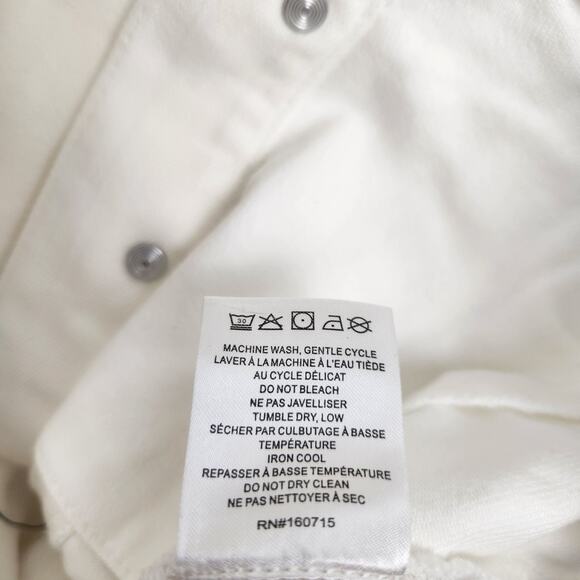 Retrofete Ada Denim Jacket White Puff Sleeve Size XXS NWT - Picture 10 of 10